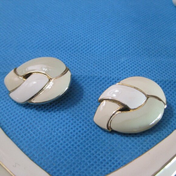 Vintage Retro 70's? 80's? Metal Enamel Beaded Necklace Clip Earrings Set - Picture 2 of 10